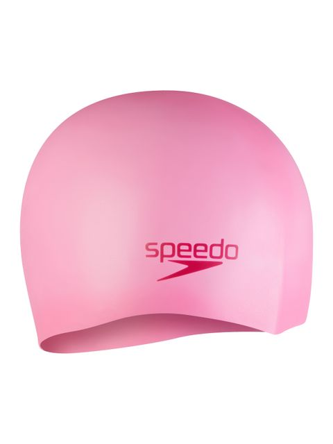 Speedo Junior Plain Moulded Swim Cap - Flamingo Pink/Electric Pink