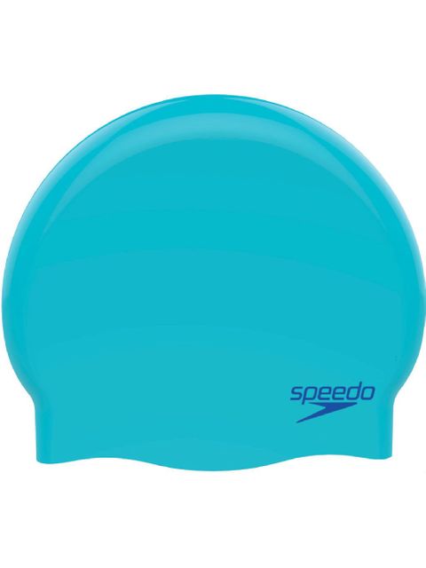 Speedo Junior Plain Moulded Swim Cap - Blue