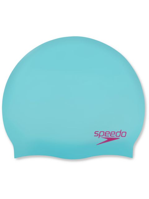Speedo Junior Plain Moulded Swim Cap - Tile/Magenta