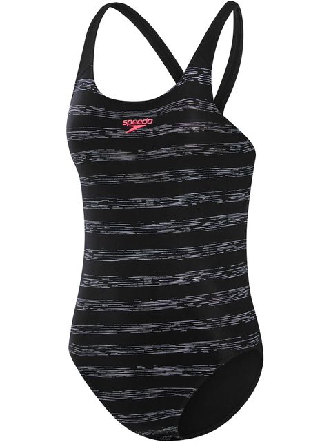 Speedo Leaderback One Piece - Marl Stripe