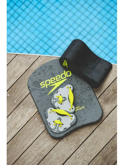Speedo Biofuse Finger Paddles - Oxide Grey & Lime Punch