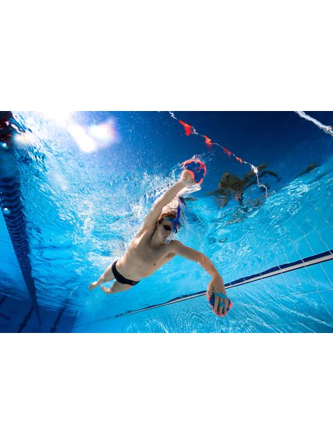 Speedo Finger Paddles - Blue Flame/Fluro Tangerine