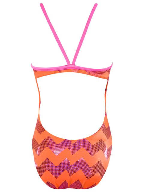 The Finals Zig Zag Orange One Piece Swimsuit Back