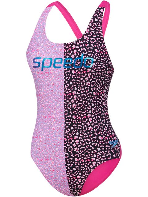 Speedo Leaderback One Piece - Leopard Pink