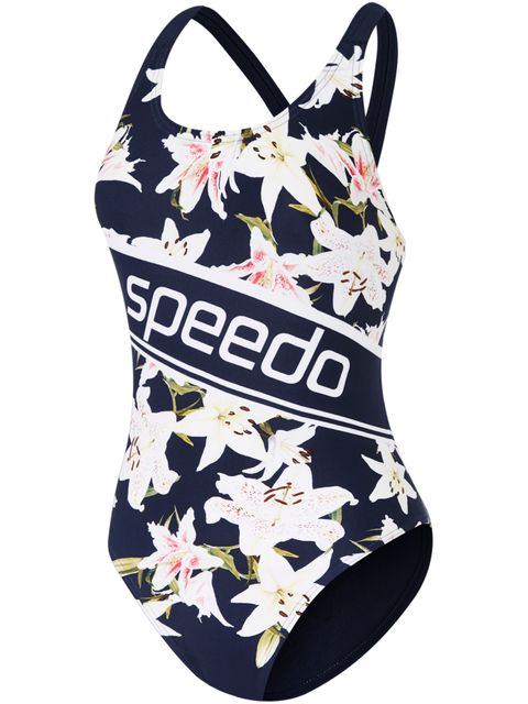 Speedo High Leg Leaderback One Piece - Rubescens Lily