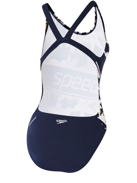 Speedo High Leg Leaderback One Piece - Rubescens Lily