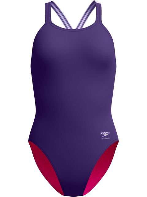 Speedo Solid Powerback One Piece - Acai Purple