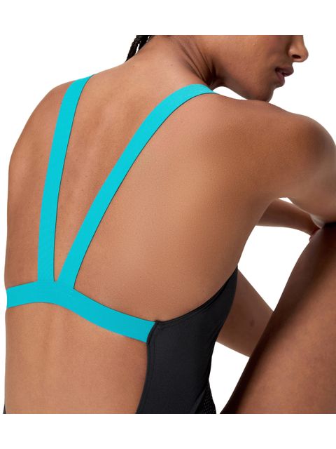 Speedo Leaderback One Piece - Anthracite/Mayan Blue
