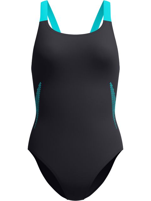 Speedo Leaderback One Piece - Anthracite/Mayan Blue