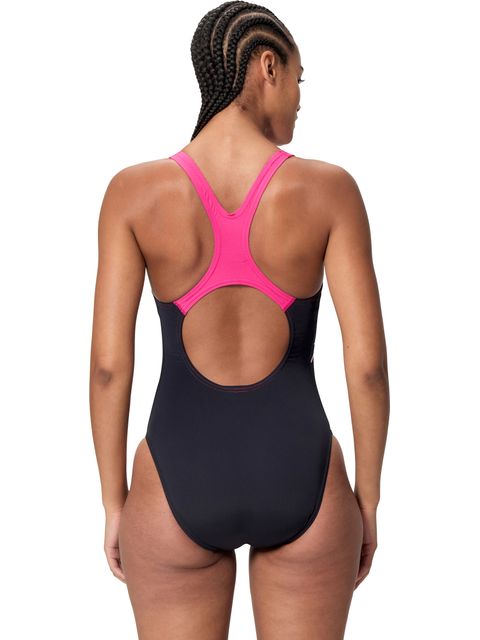 Speedo Medley Logo Medalist One Piece - Anthracite/Pink