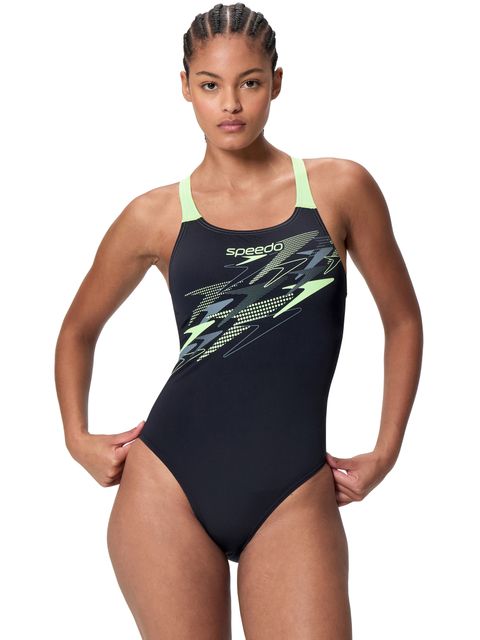 Speedo Medley Logo One Piece - Anthracite/Clover