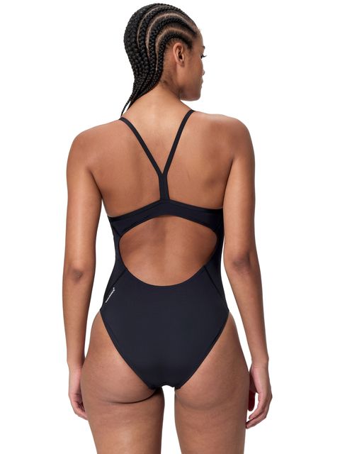 Speedo Classic Logo Thinstrap One Piece - Anthracite