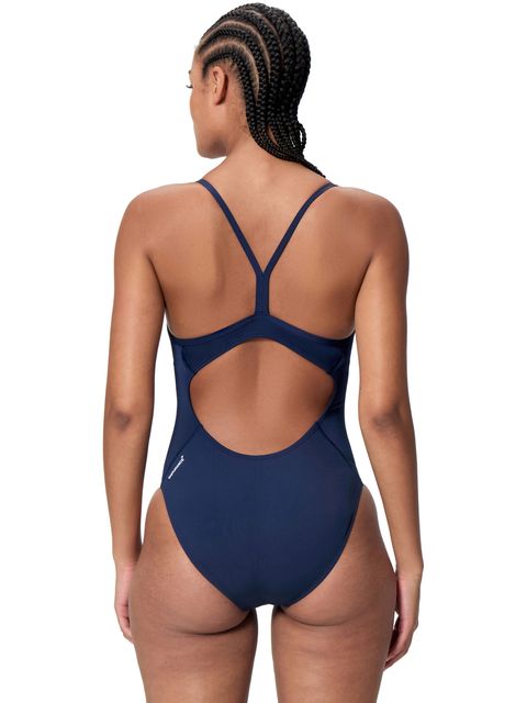 Speedo Classic Logo Thinstrap One Piece - Peacoat