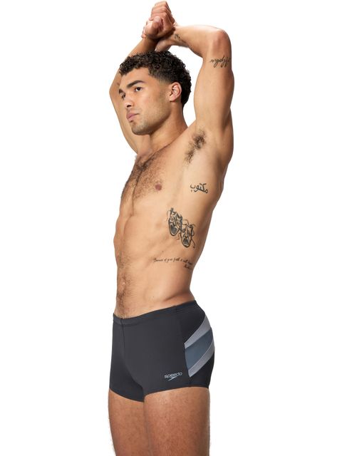 Speedo Mens Hyperboom Logo Aquashorts - Anthracite/Grey