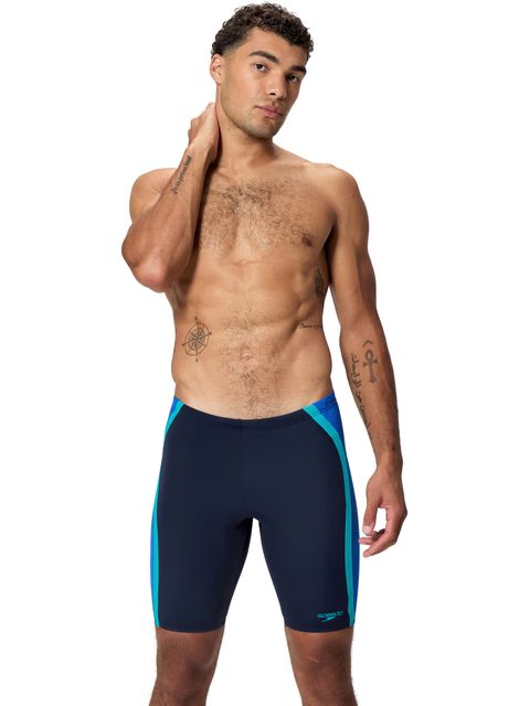 Speedo Mens Solid Spliced Jammers - Peacoat/Sapphire