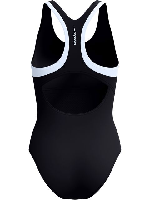 Speedo Double Racerback One Piece - Anthracite/White