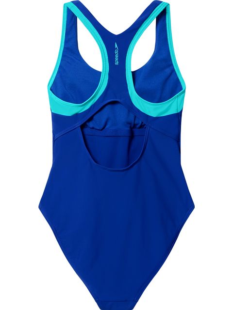 Speedo Colour Block Racerback One Piece - Night Watch/Aqua Breeze