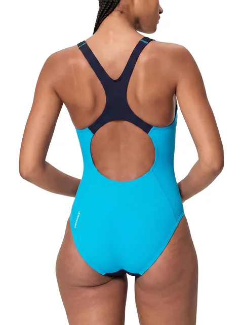 Speedo Solid Splice Medalist One Piece - Anthracite/Hyper Teal