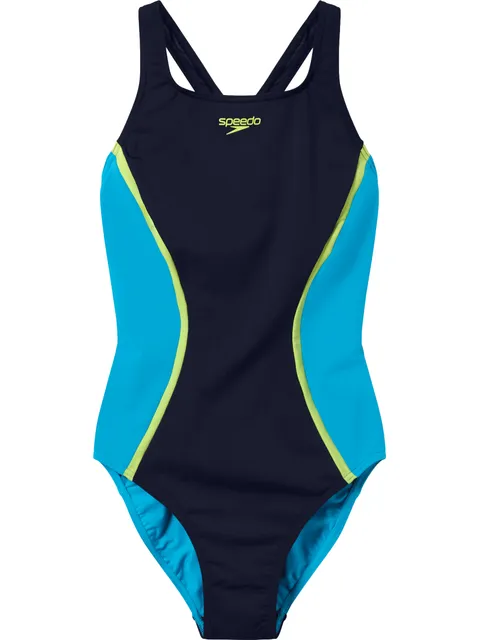 Speedo Solid Splice Medalist One Piece - Anthracite/Hyper Teal