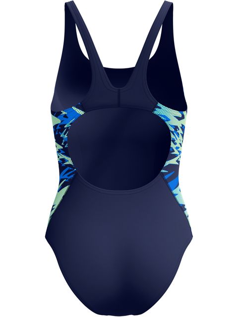 Speedo Print Splice Muscleback One Piece - Peacoat/Sapphire