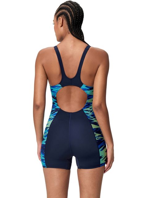 Speedo Print Splice Legsuit - Peacoat/Sapphire