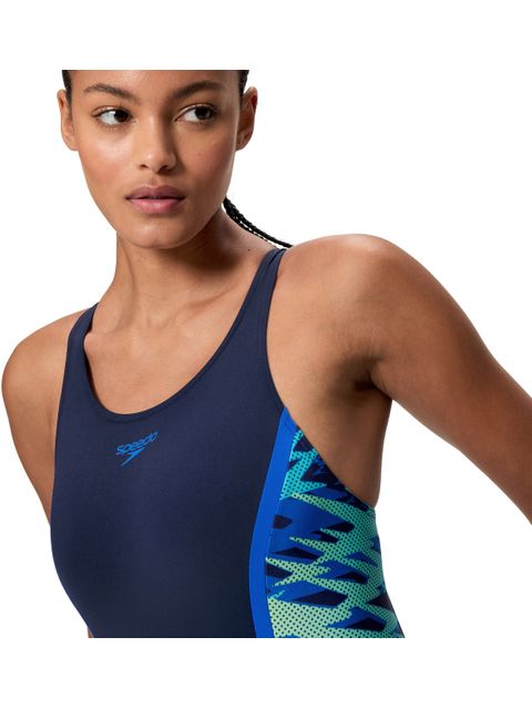 Speedo Print Splice Legsuit - Peacoat/Sapphire