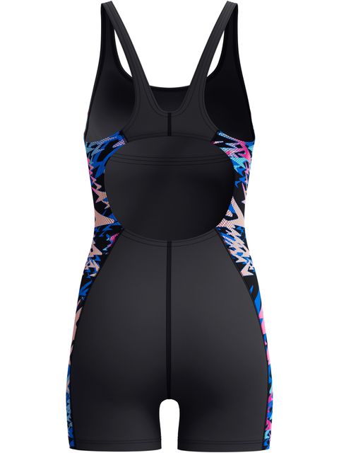 Speedo Print Splice Legsuit - Anthracite/Pink