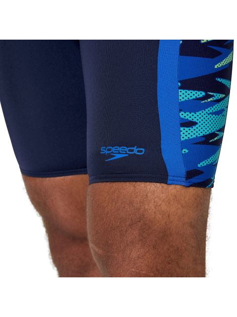 Speedo Mens Print Spliced Jammers - Peacoat/Sapphire