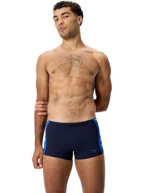 Speedo Mens Print Spliced Aquashorts - Peacoat/Sapphire