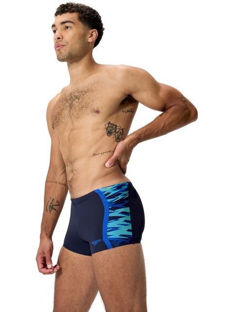Speedo Mens Print Spliced Aquashorts - Peacoat/Sapphire