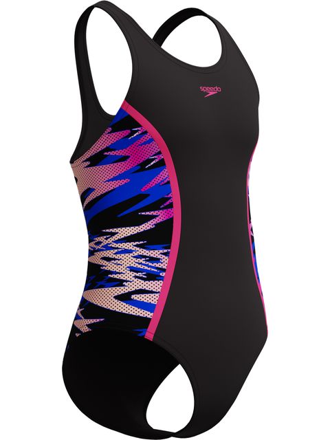 Speedo Hyperboom Splice Muscleback One Piece - Anthracite/Pink