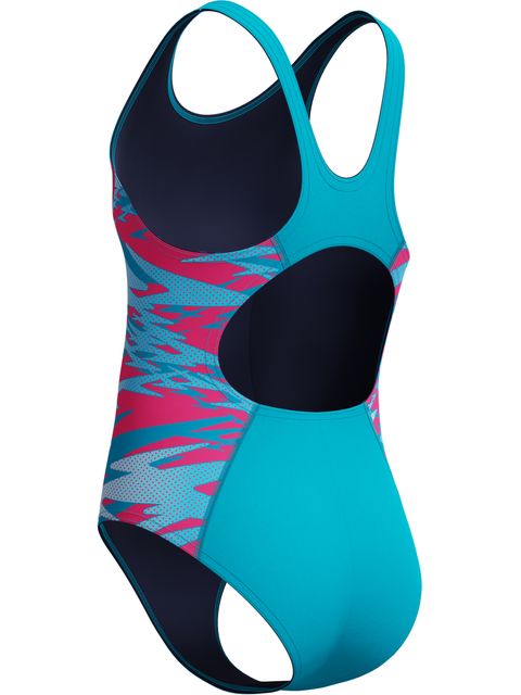 Speedo Hyperboom Splice Muscleback One Piece - Mayan Blue/Margarita Pink