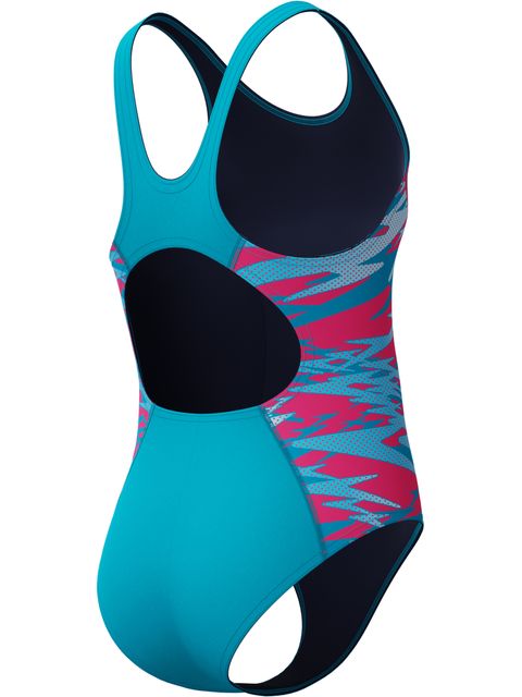 Speedo Hyperboom Splice Muscleback One Piece - Mayan Blue/Margarita Pink