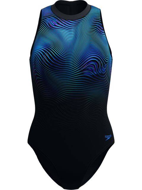Speedo Printed Hydrasuit One Piece - Anthracite