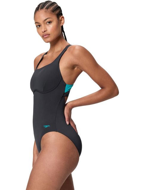 Speedo Flex Band One Piece - Anthracite/Blue