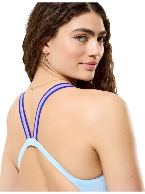 Speedo Solid Comfort V-Back One Piece - Blue