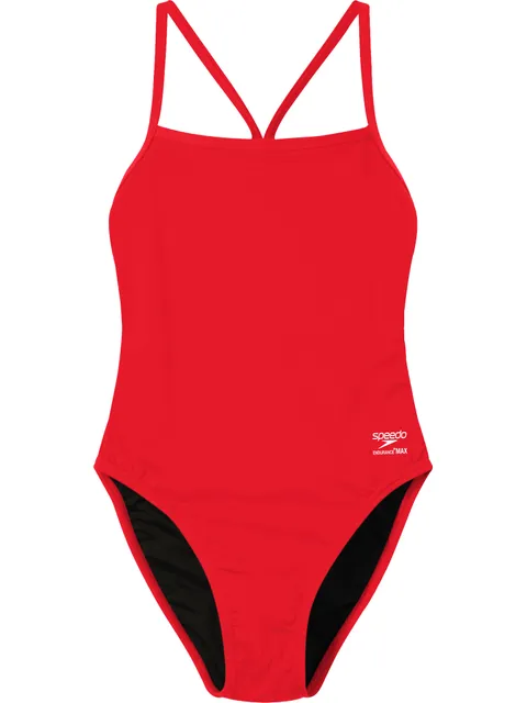 Speedo Solid V-Back 2.0 One Piece - Red