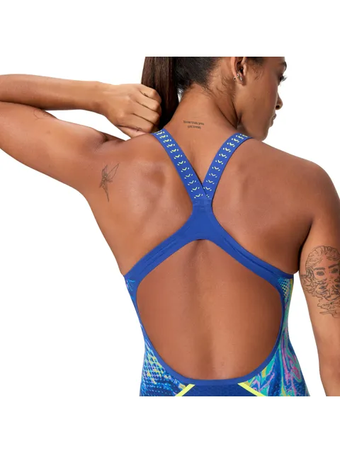 Speedo Fastskin LZR Intent 2.0 Openback Kneeskin - Navy/Morphosis/Yellow