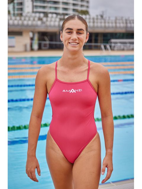 AMANZI Tie Back One Piece - Ruby