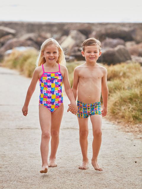 AMANZI Toddler Girls Cool Catz One Piece