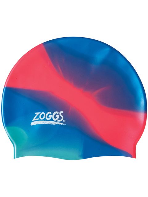 Zoggs Junior Multicolour Swim Cap - Blue/Red/Aqua