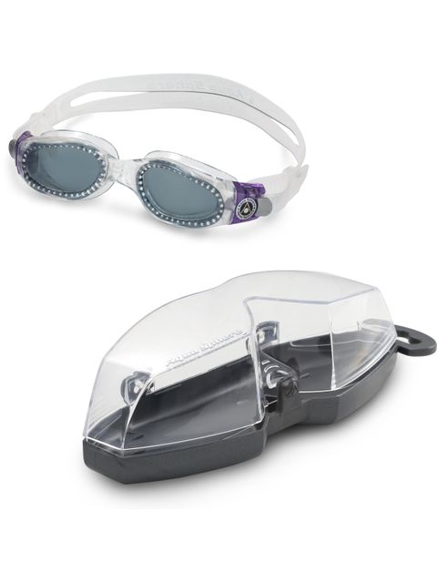Aqua Sphere Kaiman Ladies Smoke Goggles - Clear & Purple