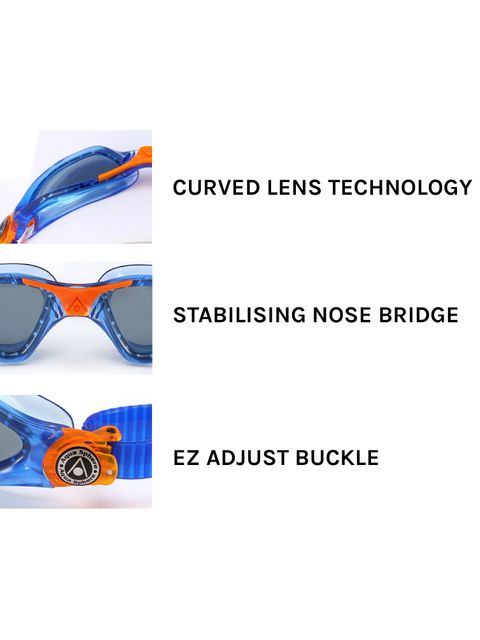 Aqua Sphere Kayenne Junior Smoke Goggles - Blue & Orange