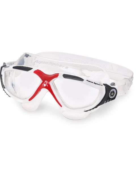 Aqua Sphere Vista Clear Swim Mask - White, Red & Grey
