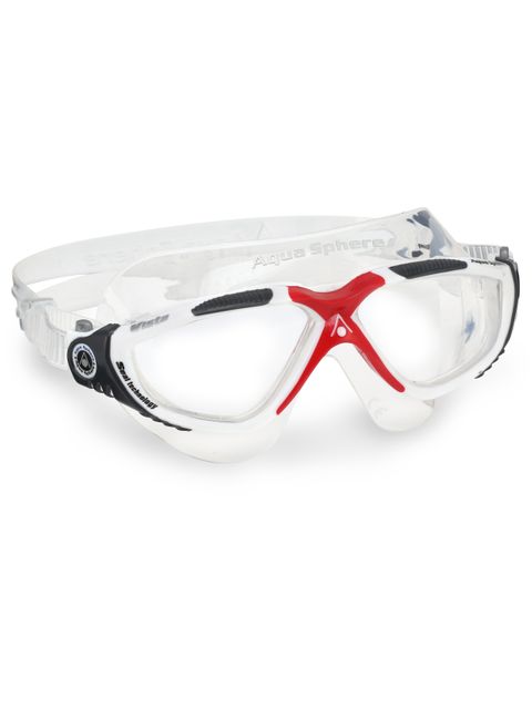 Aqua Sphere Vista Clear Swim Mask - White, Red & Grey