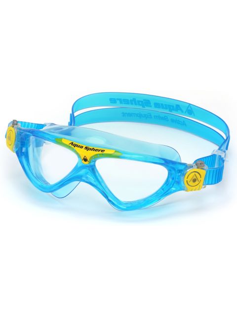 Aqua Sphere Vista Junior Clear Swim Mask - Aqua & Yellow