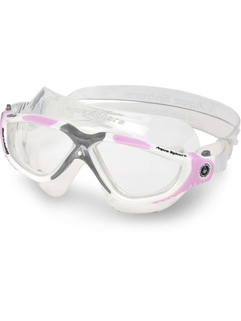 Aqua Sphere Vista Ladies Clear Swim Mask - White & Pink