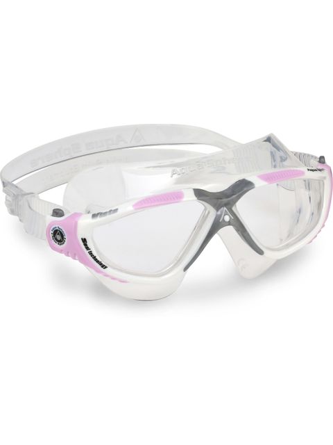 Aqua Sphere Vista Ladies Clear Swim Mask - White & Pink