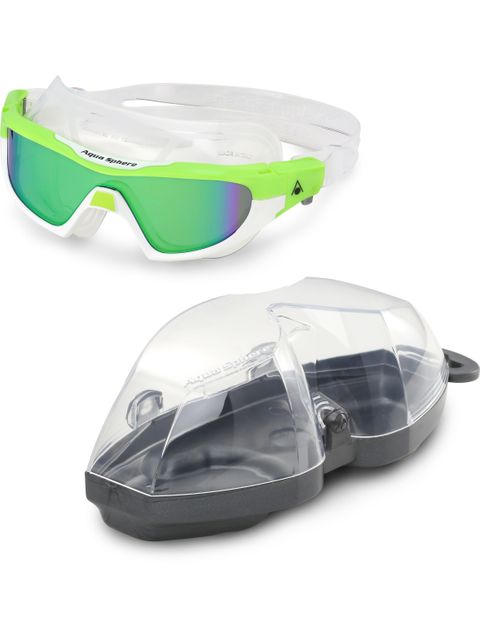 Aqua Sphere Vista Pro Titanium Mirror Goggles - Green & White