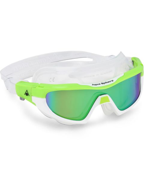 Aqua Sphere Vista Pro Titanium Mirror Goggles - Green & White